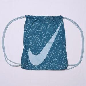 Nike Blue‎ Drawstring Backpack Gym Sack Sport Bag Geometric Print